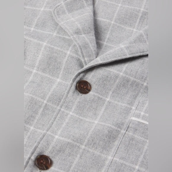 EBERJEY Flannel Long PJ Set Wintercheck Heather Grey/Ivory - Picture 3 of 11